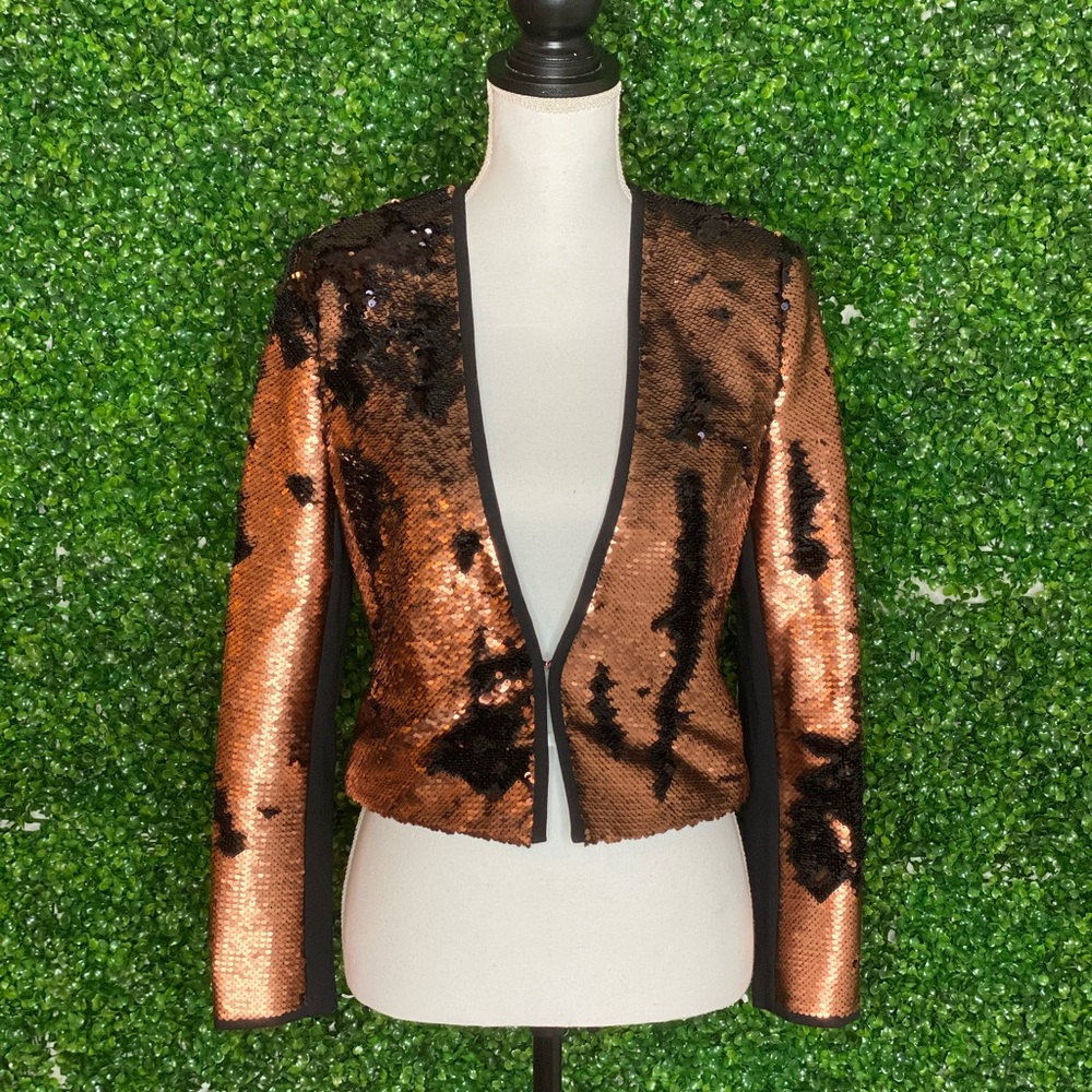 Ted Baker sequin blazer brown/rose gold NWT